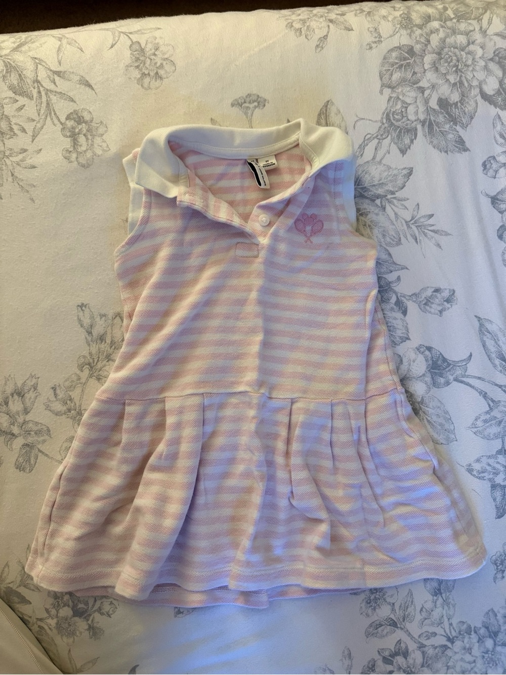 Janie and Jack Pink & White Striped Polo Dress